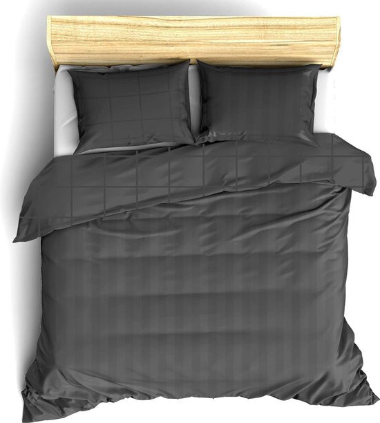 De Witte Lietaer Bettbezug aus Baumwollsatin Zygo – Einzelbett – 240 x 220 cm – Schwarz
