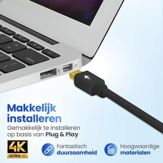 Garpex® Mini DisplayPort zu HDMI Kabel - Mini DP zu HDMI Kabel - HDMI Kabel - 4K 30Hz Ultra HD - Schwarz - 1.8 Meter