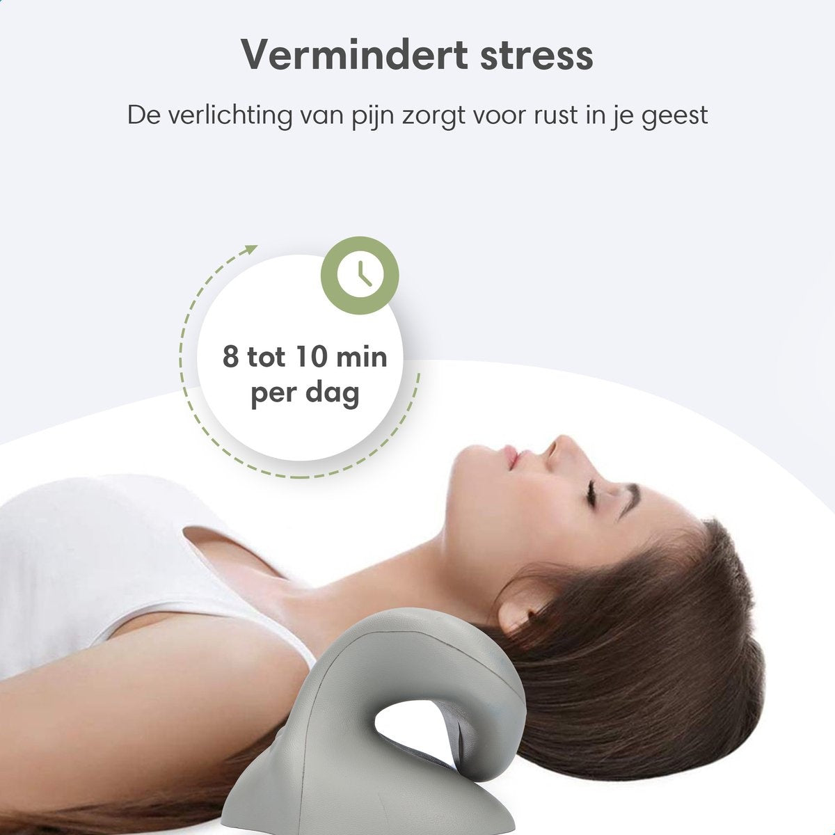 Lifeproducts Nackentrainer - Massagekissen - Nackenmassagegerät - Shiatsu-Massagekissen - Kissen für Nackenschmerzen - Nackentrainer - Grau