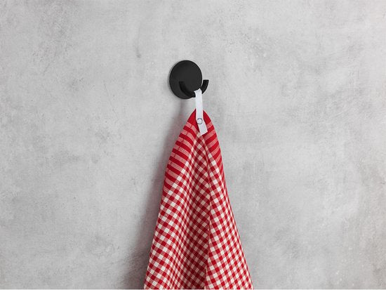 Wenko Handtuchhaken, selbstklebend, schwarz – 850100 – Anbringen ohne Bohren