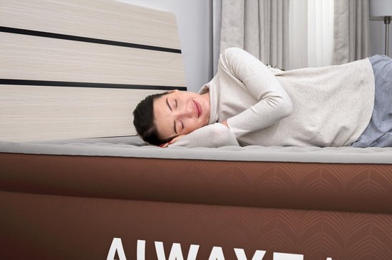 AlwayzAire Fortech Queen Luftmatratze mit integrierter Comfort Choice+ Doppelpumpe, 2,03 m x 1,52 m x 51 cm