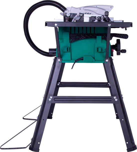 VONROC Sägetisch - 1500W - Ø210MM - 40T Sägeblatt - inkl. Untergestell - Schwarz/Grün