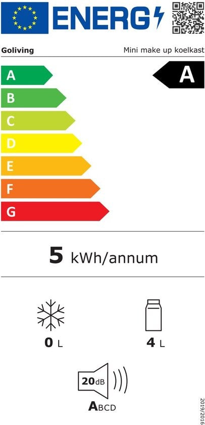 Goliving Skincare Fridge - Make-up Kühlschrank - Beauty Kühlschrank - Minikühlschrank mit Spiegel und Beleuchtung - Minikühlschrank