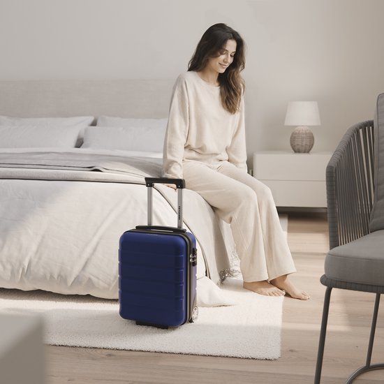 TRVLMORE Handgepäckkoffer – 40 x 30 x 20 cm – Unter-Sitz-Gepäck – 24 l – TSA-Schloss – 2 Rollen – Dunkelblau