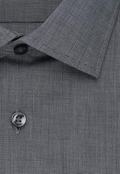 Seidensticker Herren Business-Hemd, slimfit, bügelfrei, Kent-Kragen, langarm, 100% Baumwolle, dunkelgrau, 43