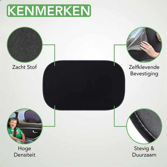 Travelhawk Sunshade Car Baby - 2 Stück - Sonnenschirm Auto - UV-Schutz für Baby und Kind - Sonnenschirm Seitenfenster - Selbstklebend - Schwarz