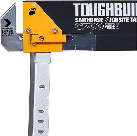 ToughBuilt TB-C700-2 Sägebock Set - Höhenverstellbar - 589 kg Tragkraft - Stahl - 2 Stück
