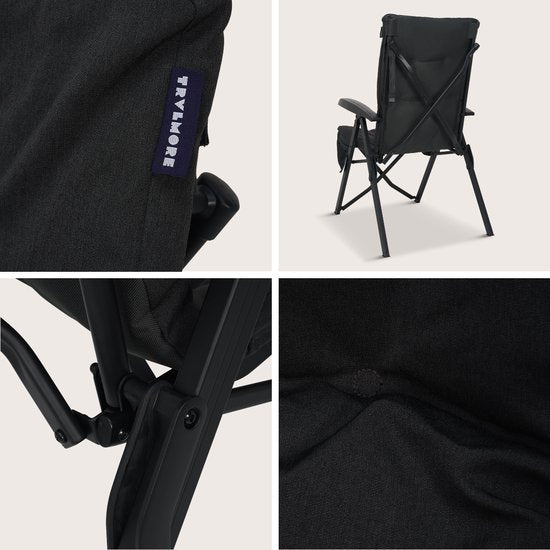TRVLMORE Campingstühle Luxus - klappbar - 2er-Pack - 150KG Tragkraft - Inkl. Tragetasche - Klappstuhl - Campingstuhl - Klappstuhl - Schwarz