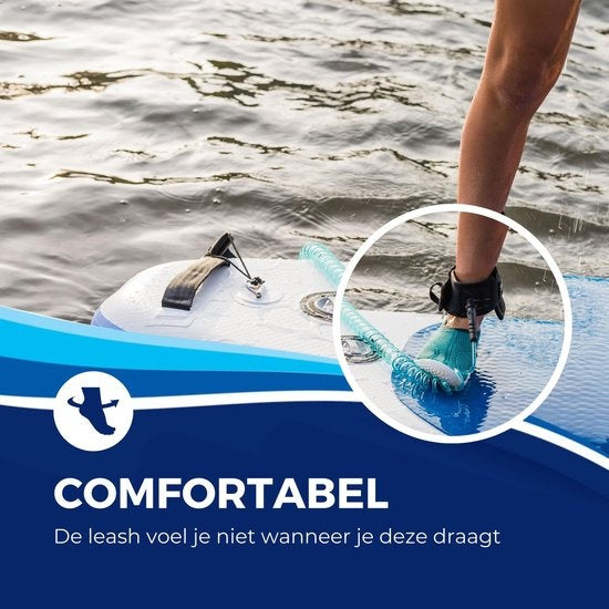 Supper Sup Board XL - Max. 180KG - Aufblasbar - Paddle Board - Verstellbares Paddel - Wasserdichte Handyhülle - Sitz - Pumpe - Flosse - Leash - Tragetasche - 335 x 81 cm