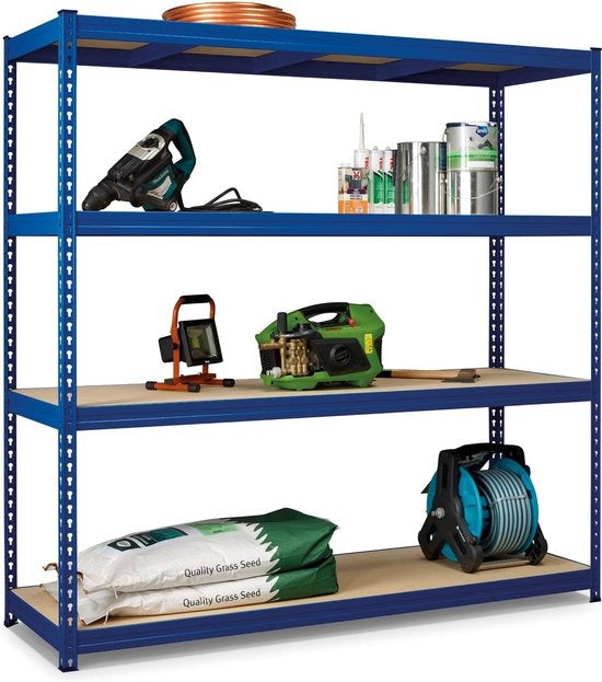 Avasco Regal Robus 400, ft 180 x 180 x 60 cm, 4 Fachböden, aus Metall, blau