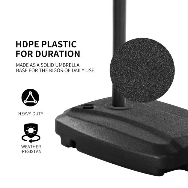 Coast Round Umbrella Stand Portable Umbrella Base für Patio bis zu 95 kg Schwarz
