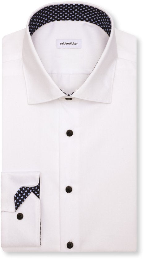 Seidensticker Slim Fit Hemd, Ärmellänge 7, Popeline, weiß