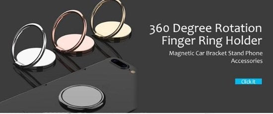 Garpex® Phone Button Finger Holder Smartphone Stand - Finger Ring Grip - Farbe Silber