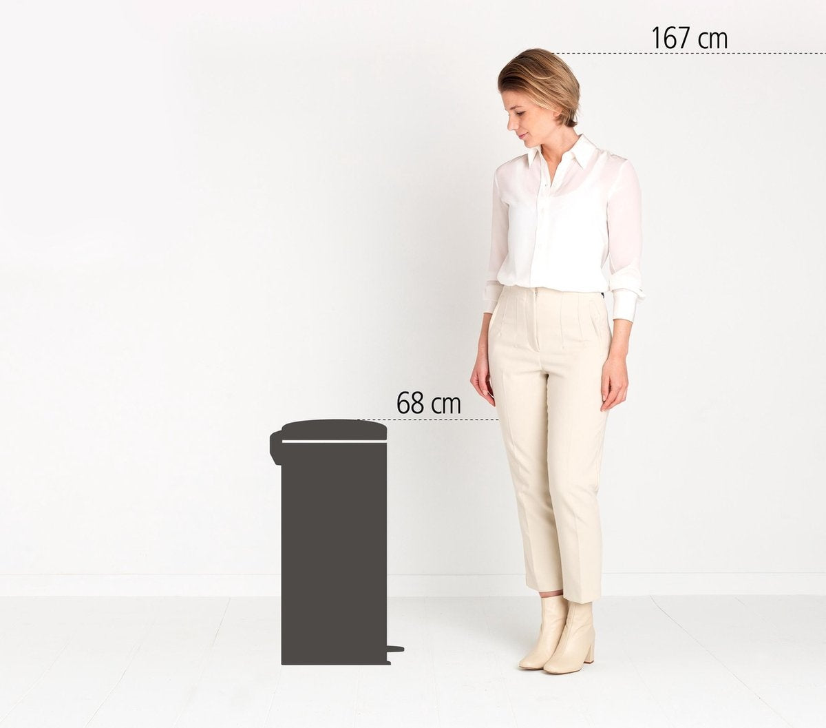 Brabantia NewIcon Mülleimer - 30 l - Platin