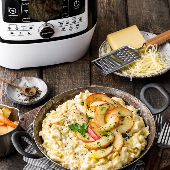 Rommelsbacher Multifunktions-Schnellkochtopf „Mein Hans“ MD 1000 – 14 Programme – Schnellkochen, Reis kochen, Anbraten, Dämpfen, Slow Cooking, Sous-vide, Backen und Braten, Frittieren – 6 Liter
