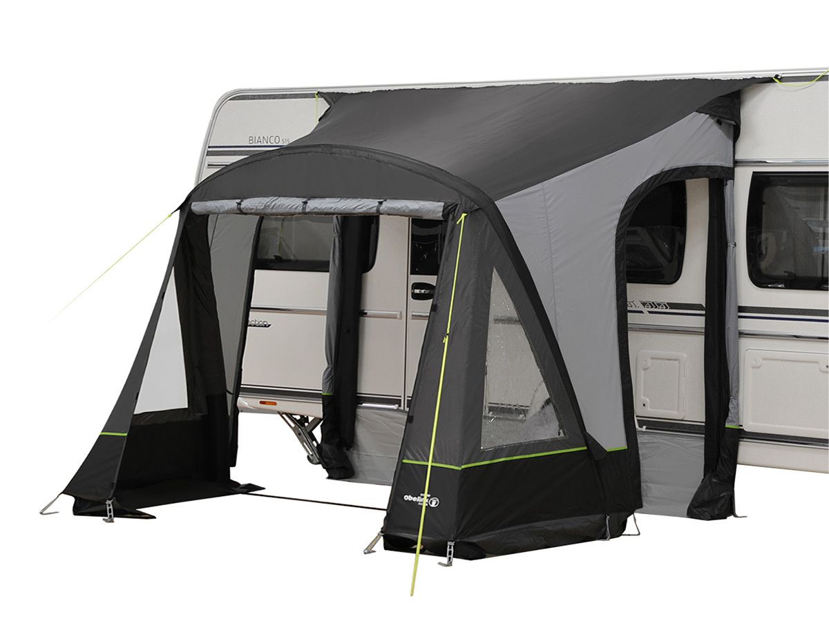 Obelink Rio 320 - Easy Air Wohnwagen- und Wohnmobilvorzelt - Schwarz mit Grau - 320cm breit