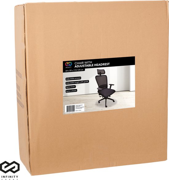 Infinity Goods Ergonomischer Bürostuhl - Bürostühle für Erwachsene - Vollständig verstellbar - Bürostuhl - Schwarz