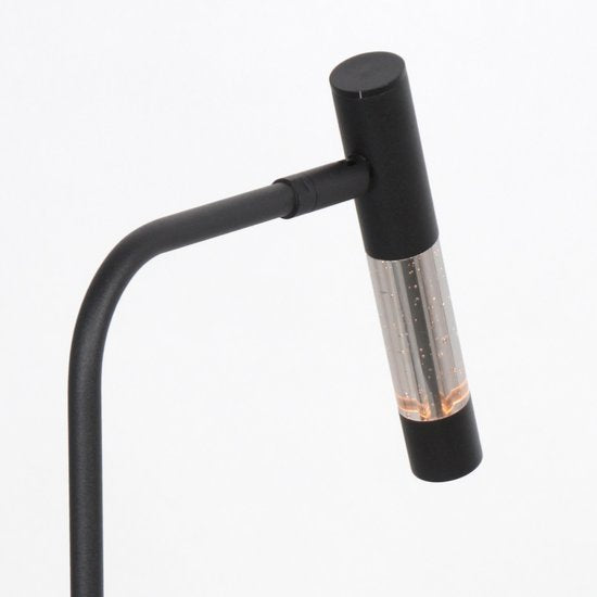 Tischlampe Alisio 4593ZW, schwarz, mit mundgeblasenem Glas, dimmbar, 47 cm hoch, Steinhauer Design-Beleuchtung