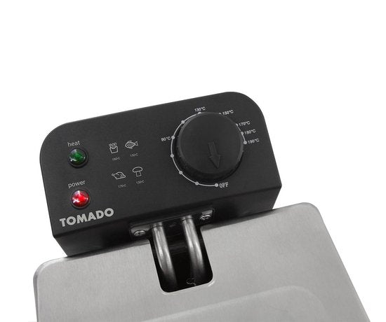 Tomado TDF3001S - Fritteuse - 3 Liter Fassungsvermögen - 2200 Watt - Kaltzonenfritteuse - Edelstahl