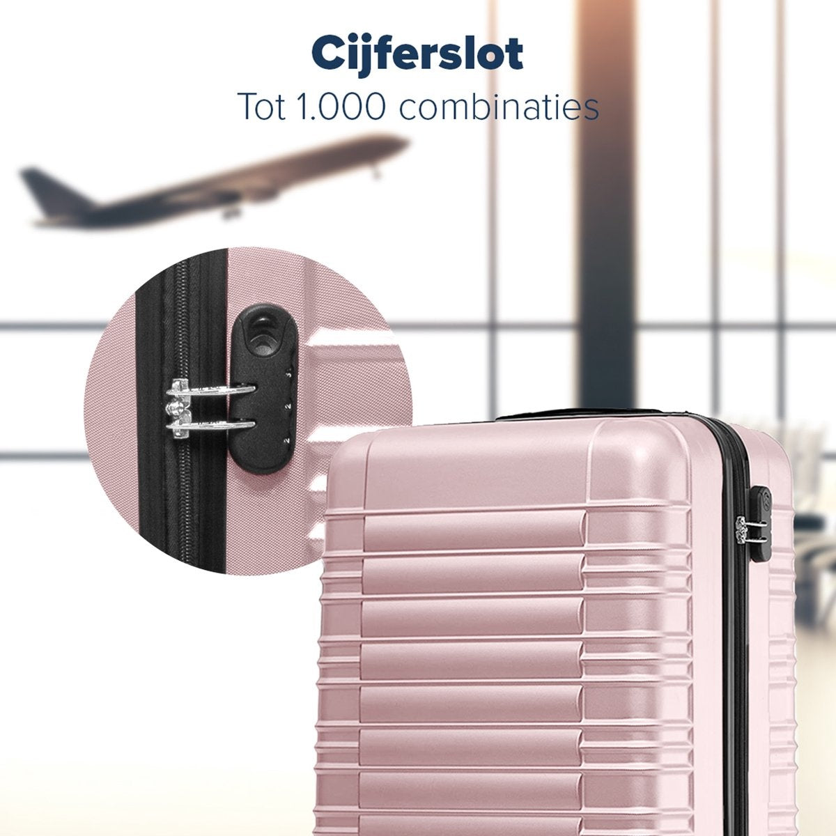 TRVLMORE - Kofferset - 3 Stück - 38L (Handgepäck) + 70L + 110L - Rose Gold