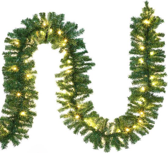 Casaria Weihnachtsgirlande - 5m 100 LEDs Tannennadeln Grün - Warmweiß