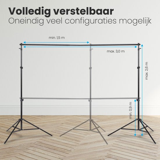Auronic Backdrop System - Komplettset - ohne Tuch - verstellbar - 300 x 260cm