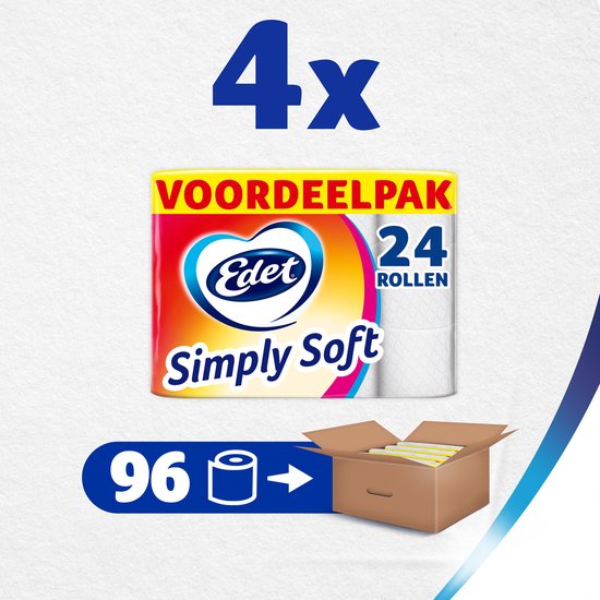 Edet Simply Soft Toilettenpapier - 96 Rollen - Vorteilspackung