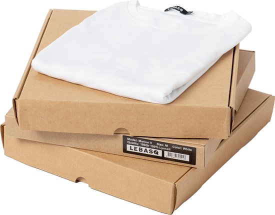 LebasQ - Steve's T-Shirt für Männer - 3er-Pack - mit Rundhalsausschnitt - Extra lang - als Unterhemd geeignet - Weiß - XL - Baumwolle