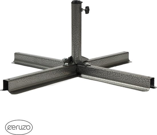 Ceruzo Sonnenschirmsockel Metall - Kreuzsockel Standard-80x80 - geeignet für Sonnenschirmrohr 28 bis 40 mm