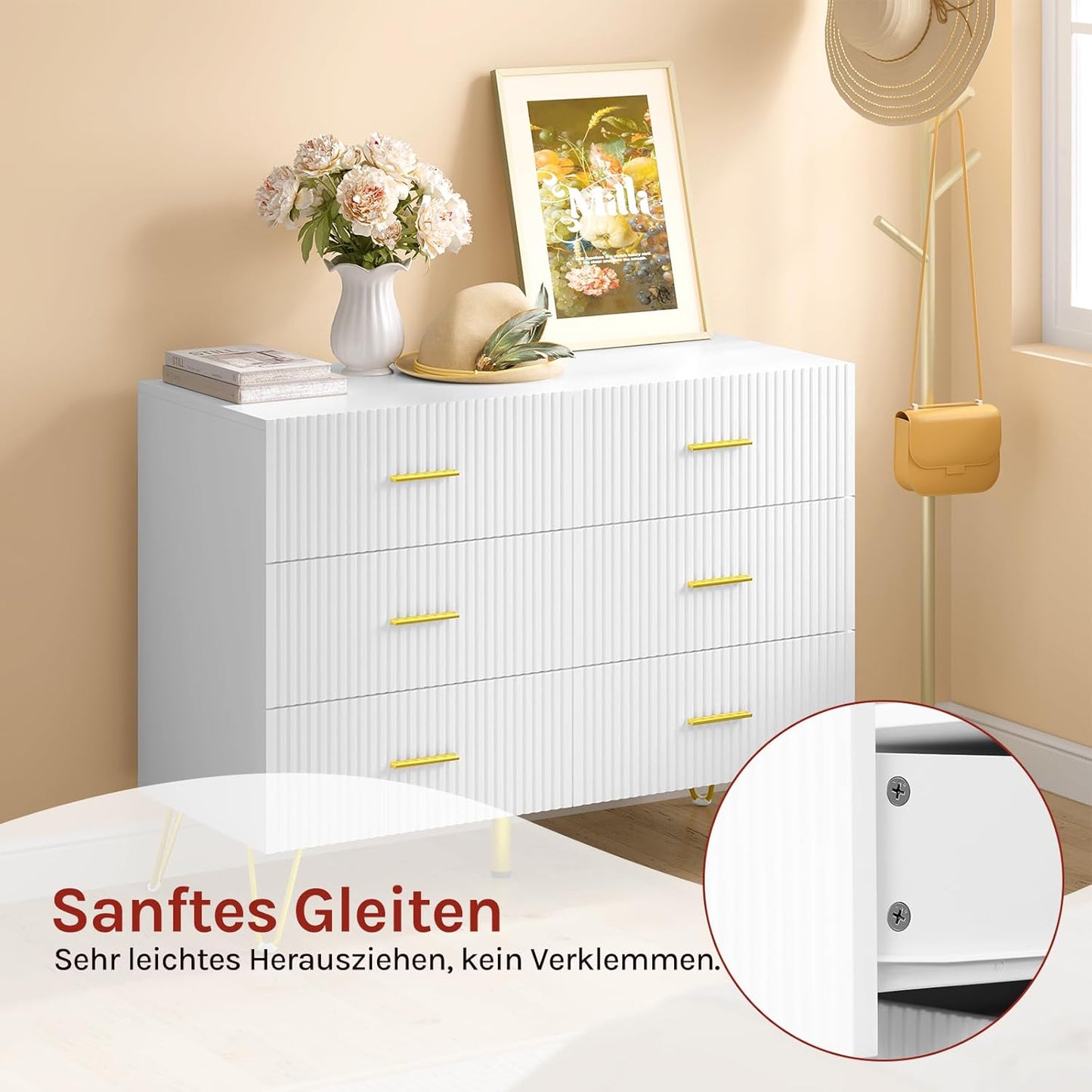 Woltu Gartentisch Rattanoptik Schwarz 50 x 50 x 45,5 cm