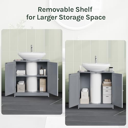 Woltu Badezimmerschrank Unterschrank Grau 60x60x30 cm