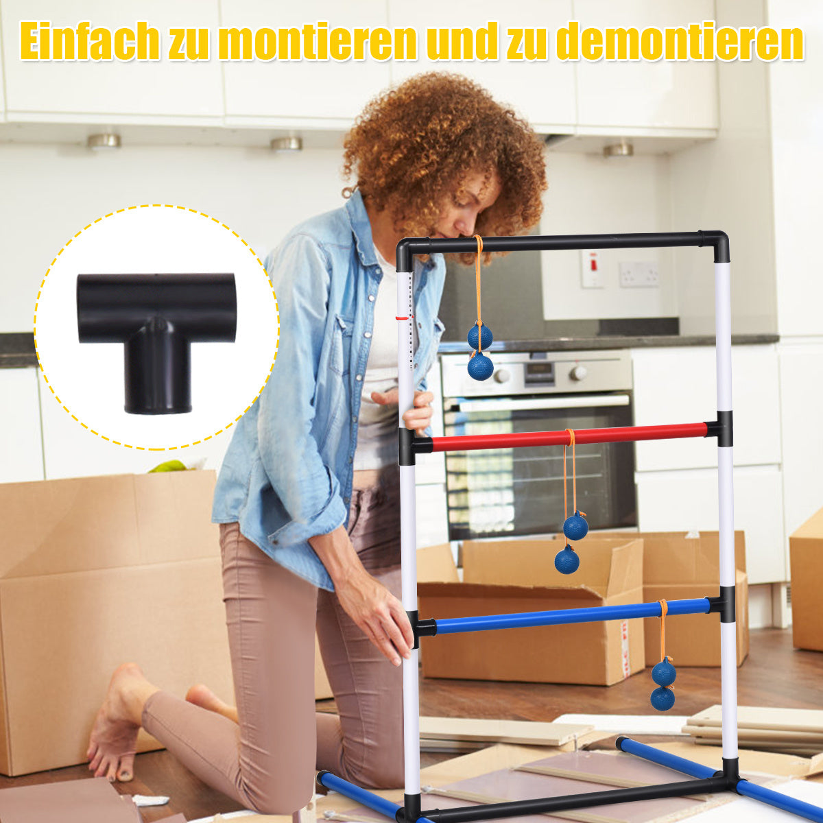Coast Set Indoor-Outdoor Wurfspiel mit 6 Bällen Wurfbällen und Tragetasche