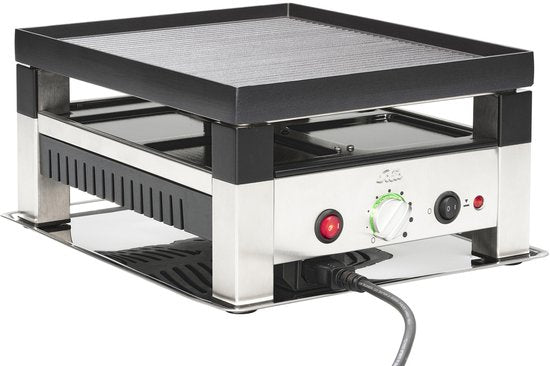 Solis Raclette & Pizza Grill - Gourmet Set 4 Personen - Raclette Gourmet Set - Tischgrill mit 4 verschiedenen Funktionen