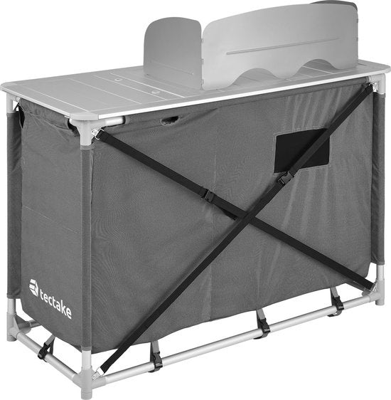 tectake - Campingküche Campingküche - inkl. Windschutz und Ablagefächer - 116x52x107cm - 402920