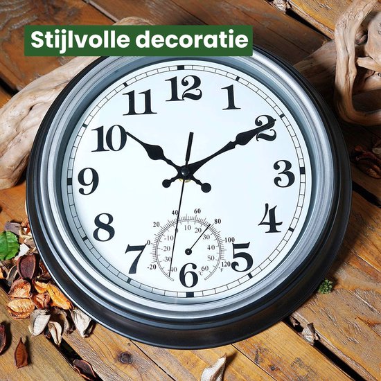 Air Outdoor Uhr - Wasserdicht - Gartenuhr - Retro Uhr - Bahnhofsuhr doppelseitig - Wanduhr