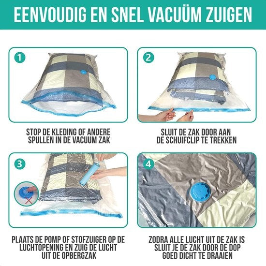 Strex Vacuum Bags Duvets & Clothes - 14 Stück / 4 Größen - Reisebeutel / Vakuumbeutel - inkl. Handpumpe