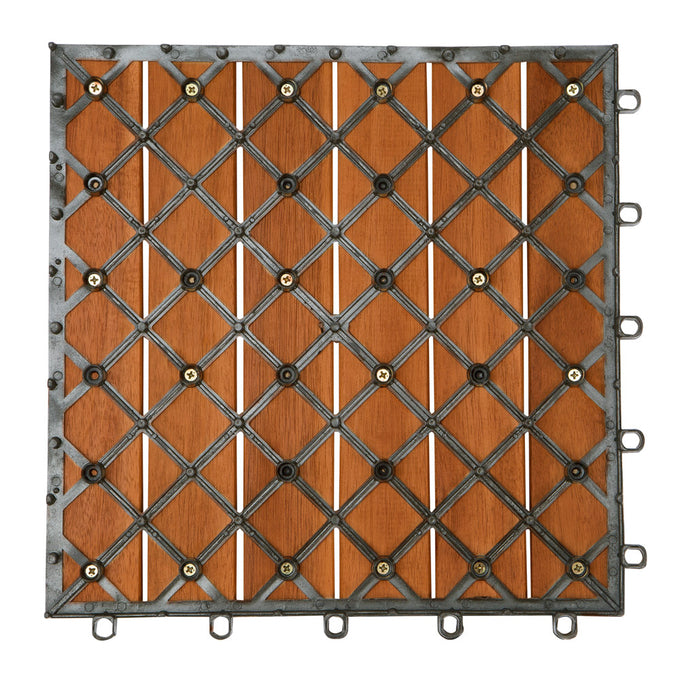 Casaria Akazienholz Fliesensatz 11 Stück, 30x30cm