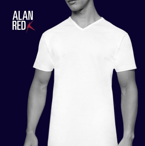 Alan Red - S - Vermont T-Shirt - V-Ausschnitt - 4er-Pack - Navy