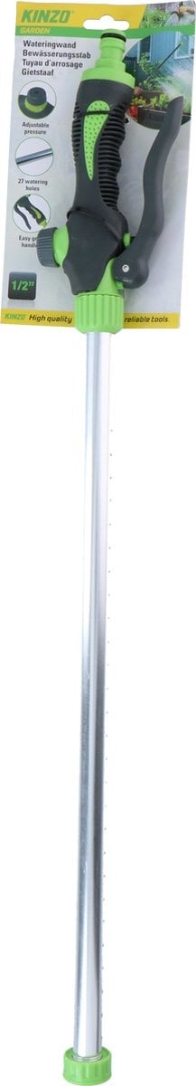 Kinzo Sprinklerkopf Gartenschlauch - Bewässerungssystem - 66 x 9 x 3,5 CM - mit 27 Bewässerungslöchern - 1/2 Anschluss für Gartenschlauch - Grün/Grau