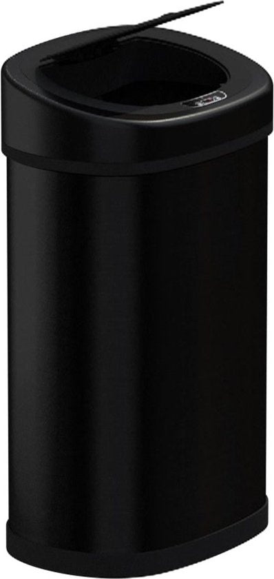 Avalo - Abfalleimer mit Sensor 50L - Edelstahl - Soft Close/ Fingerabdrucksicher/ Hygienisch - Schwarz