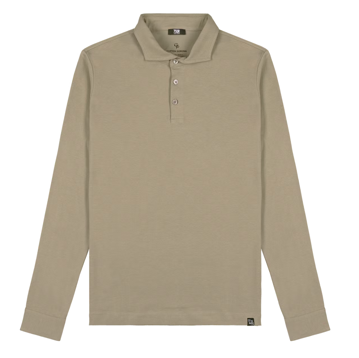 7Square Skyr Polo Langarm - Beach Sand - Größe XL - Bequeme Baumwollmischung
