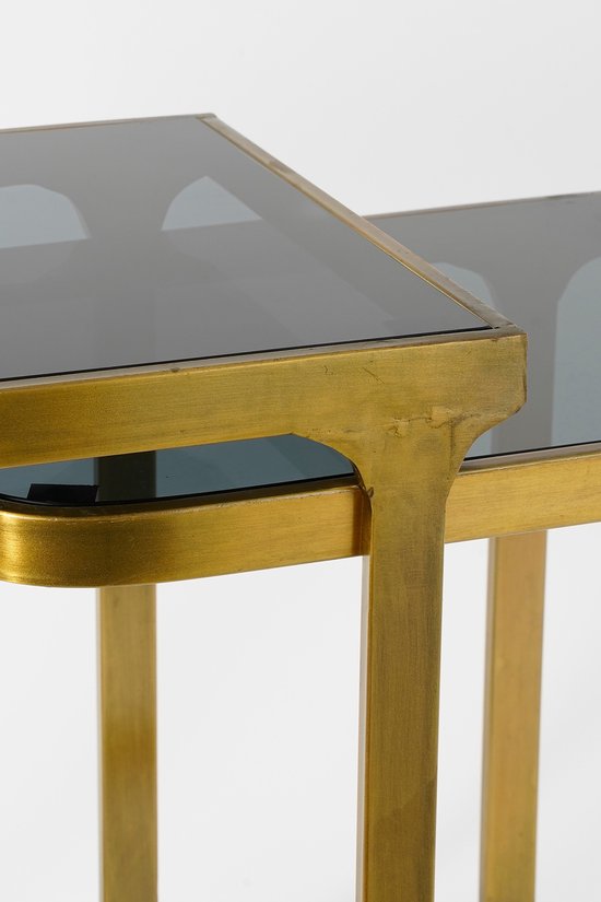 Mica Decorations Kevin Beistelltisch - 2er-Set - L48 x B37 x H52 cm - Metall - Gold