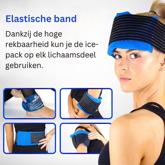 Caresense - Hot Cold Pack - Kühlpack mit Halter - Icepack - 2 Gelpacks mit elastischem Band - warm und kalt Kompress