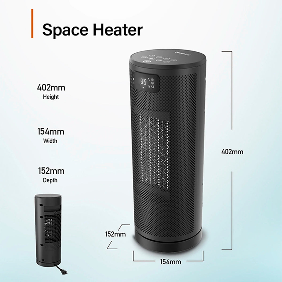 OmniHeat Keramik-Heizlüfter 1800 W – 4 Heizstufen, Eco-Modus, Fernbedienung und 24-Stunden-Timer