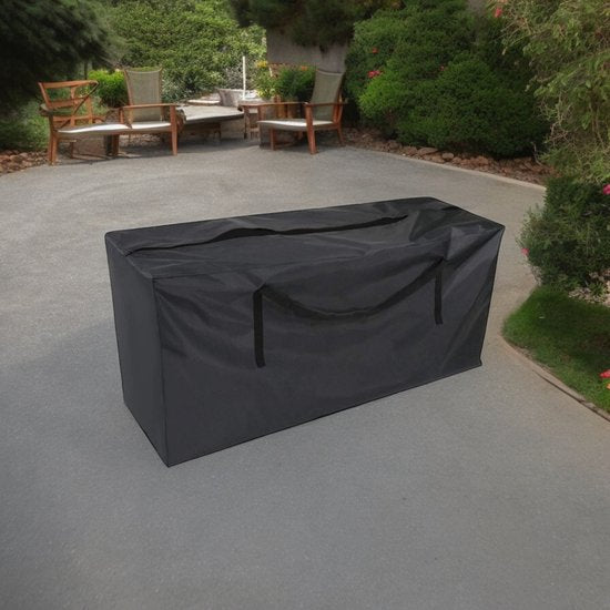 Gartenkissentasche - Schwarz - 173 x 76 x 51 cm - Aufbewahrungstasche für Gartenmöbelkissen - Gartenstuhlkissentasche - Gartenset Kissen Aufbewahrungstasche