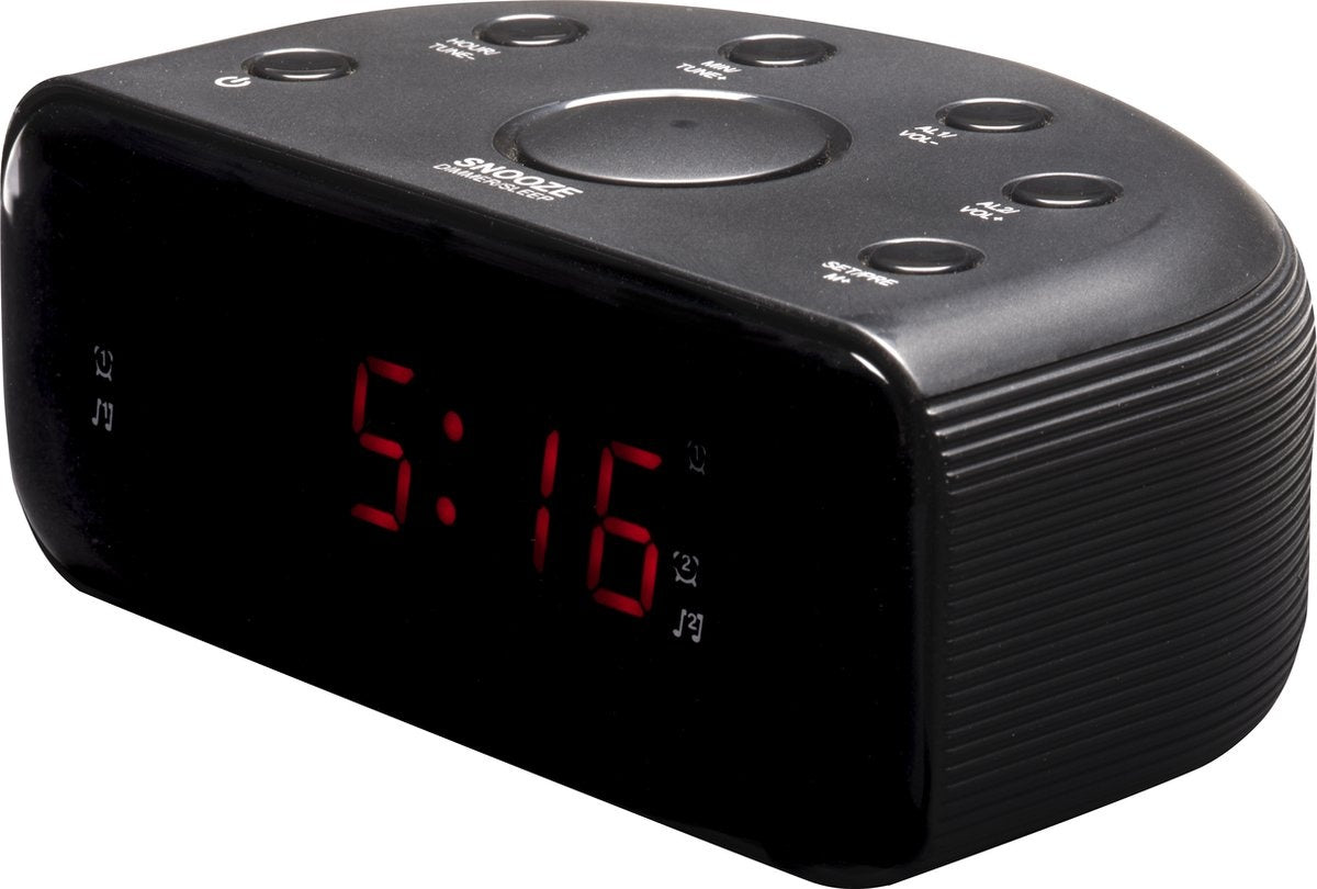 Denver - CR430 - Radiowecker - Schlummer-/Schlaffunktion - Digitaler Wecker - FM-Radio - Schwarz