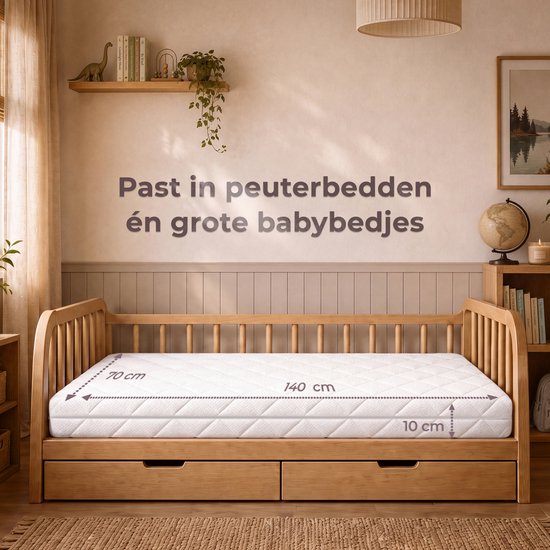 CozySense® Babymatratze 70 x 140 cm – Kinderbettmatratze – Babymatratzen – atmungsaktive Baumwolle – abnehmbarer Bezug – OEKO-TEX®- und CertiPUR-US®-zertifiziert – 10 cm