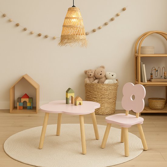Atmosphera Kids Kinderstuhl „Blume“ – 27 x 27 x 48 cm – Rosa