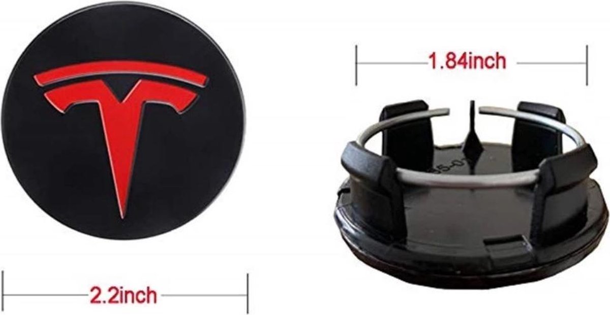 Loonara - Radnabenabdeckungen Satz (4 x) Tesla Modell 3 S X Y - Rot