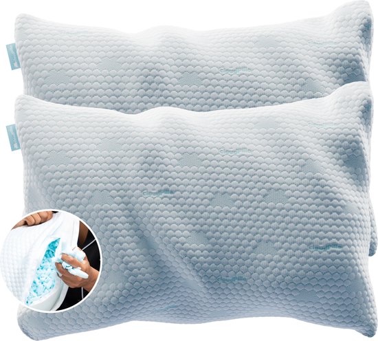 Cloudpillo Pillow - 2 Pack - 30 Nächte Probeschlaf - Memory Foam - Verstellbares Design - Geeignet für Rücken-, Seiten- und Bauchschläfer - Memory Foam - Reduziert Nackenschmerzen